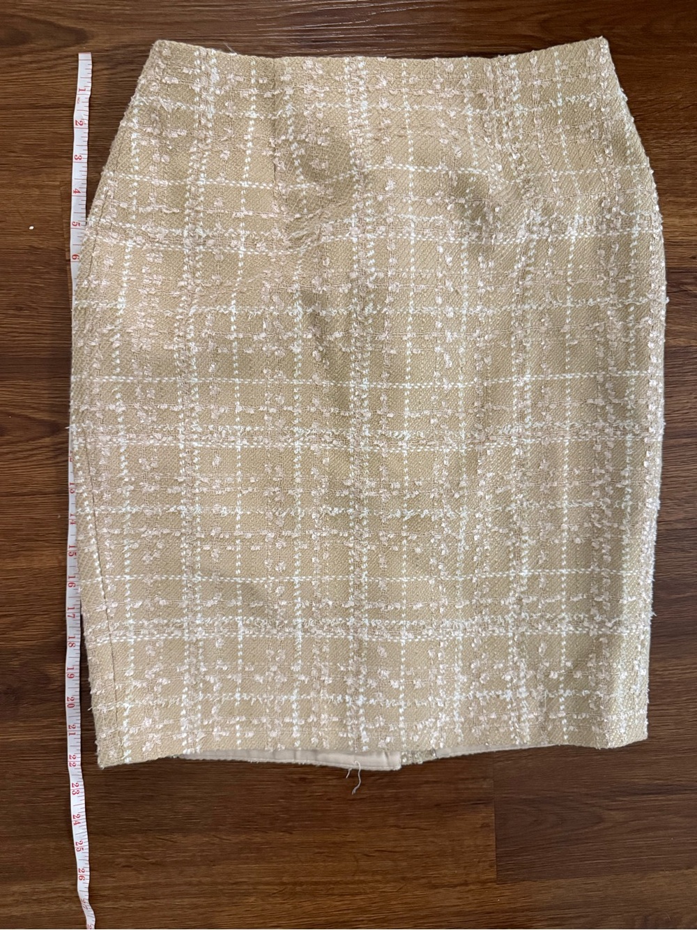 Ann Taylor Cream Tweed Pencil Skirt